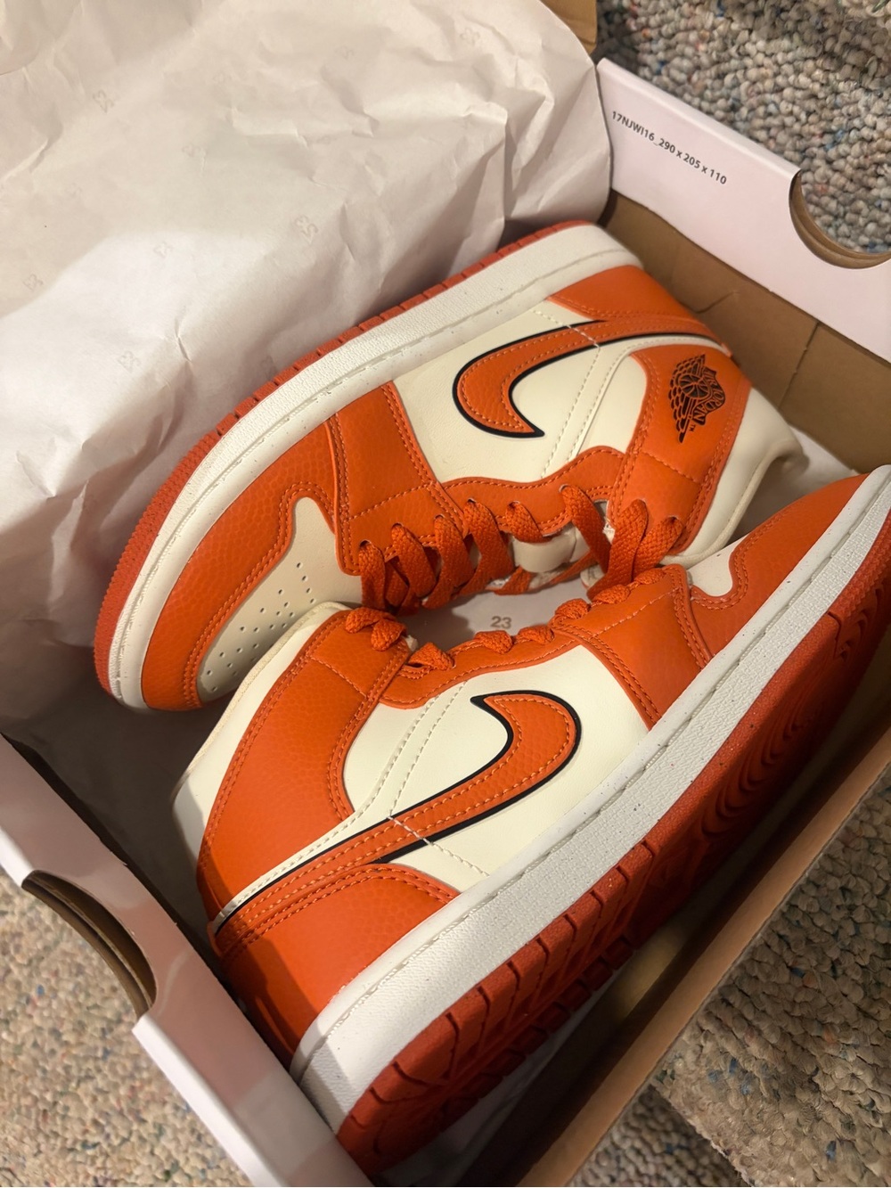 Nike Air Jordan 1 Mid SE Women’s Orange & Cream Sneakers
